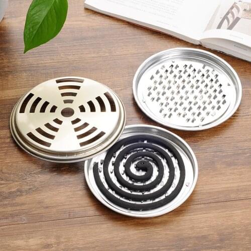 Mosquito repellent incense holder stainless steel sandalwood mosquito repellent tray with lid summer mosquito repellent supplies