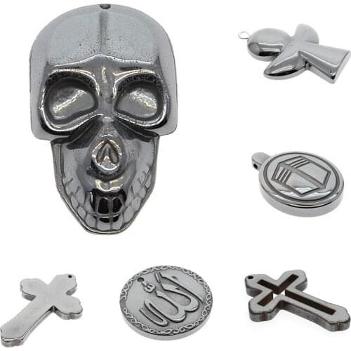 Natural Stone Black Hematite Pendant Fashionable Healthy Radiation-proof Non-magnetic Jewelry Charm Jewelry DIY Necklace Pendant