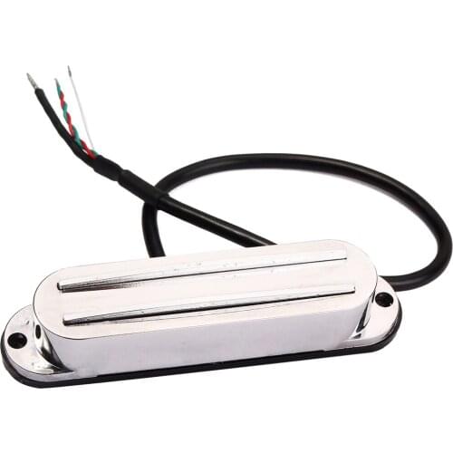 Wired Dual Rail Humbucker Pickup Chrome Cover for Electric Guitar Accessory
