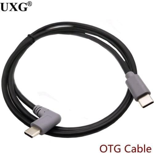Right angle of elbow 90° Type-c Male to Type-c Male Converter OTG Adaptor Lead Data Mobile phone charging Cable 25cm 100cm