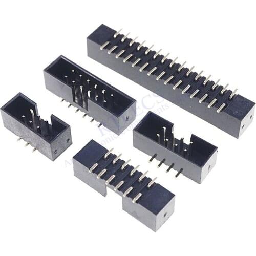 50pcs 0.079" 2.0 mm IDC Box Header 6 8 10 12 14 16 20 24 26 30 34 40 44 60 Pin SMT Surface Mount PCB Dual Row Header Male Pin