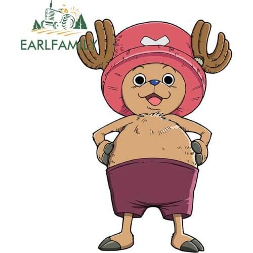 EARLFAMILY 13cm x 8.7cm For Tony Chopper Straw Hat Windows Funny Car Stickers Auto Motorcycle Decal Beautify Graphics Decoration