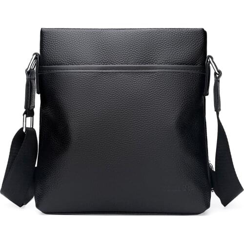 Mens Business Shoulder Bag Head Layer Cowhide Cross body Bag Messenger iPad mini Bag Male Travel Bag Mens Handbag