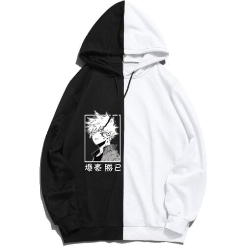 Harajuku my hero academia Unisex Bakugou Katsuki Hoodie Print Double Color Hoodies Pullover Sweatshirt Harajuku Thin Clothing