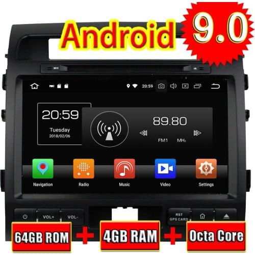 Topnavi Android 9.0 Car DVD Media Center Player For TOYOTA Land Cruiser 2008 2009 2010 2011 2012 GPS Radio GPS Navigation Stereo
