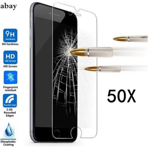 50pcs 9H Screen Protector For iphone X XS XR MAX 8 5s SE 6 6s 7 plus Tempered Glass Protective Film Front GLASS