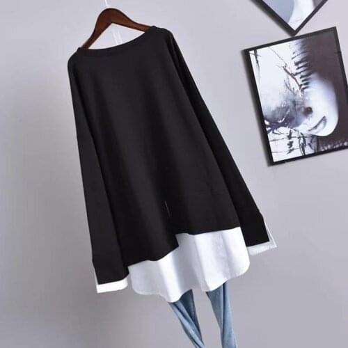 New Fashion Big Large Plus Size Casual Autumn Clothes Tops Women Long Sleeve Hoodies For Teen Girls Lady Long Hole Hoody Sweater