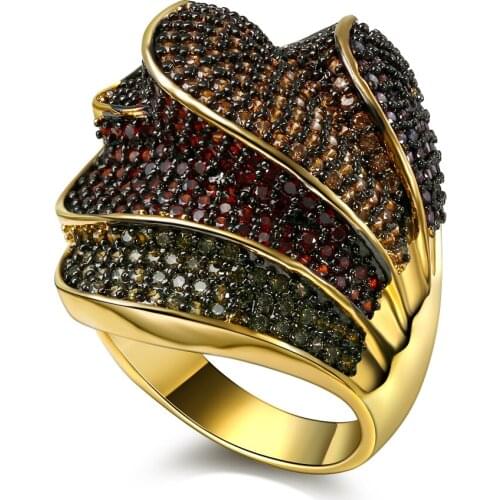 New Arrival Two tone Color rings for women Setting with cubic zirconia Lead Free Women Party rings Free Allergy