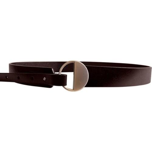 Women Luxury Waistband Elliptical Tail Wear-resistant Simple Women Faux Leather Alloy Buckle Waist Belt Party