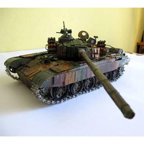 1:25 Polish PT-91 Main Battle Tank DIY Emulational DIY 3D Paper Card Model Building Sets Educational Toys Military Model Toys