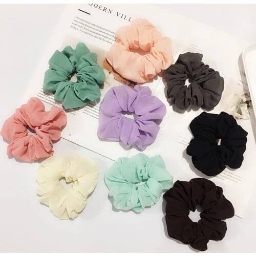 1Pcs Women Girls Hair Bands Ties Rope Rubber Band Chiffon Summer Elastic Scrunchies Hair Accessories Ponytail Holder