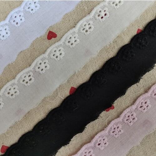 10 Meters Pink 100% Cotton Lace Trim Lace Cloth Fabric Hollow Design Garment Accessories Trimming