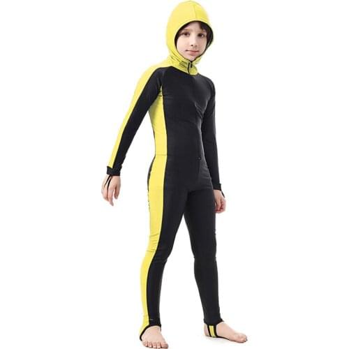 2021 Kids Wetsuits Nylon Long Sleeves Diving Suits for Boys/Girls Children Rash Guards One Pieces Surfing Swim Snorkel