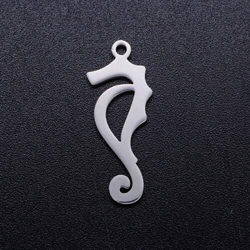 5pcs/lot Seahorse Stainless Steel DIY Charms Wholesale Factory Sale High Polished OEM Charm Accepted Never Tarnish