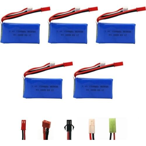 5PCS upgrade 7.4V 1500mah For Wltoys V353 A949 A959 A969 A979 k929 903048 7.4v lipo Battery For RC Car Helicopter Boat toy parts