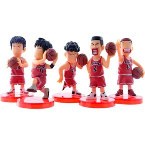Anime Slam Dunk Shohoku Basketball Player PVC Action Figure Basketball Hanamichi Sakuragi 7-9cm Collectible Model Toy 5pcs/lot