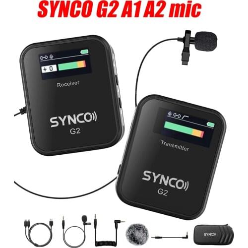 SYNCO G2A1 G2A2 G2 A1 A2 Wireless Lavalier Microphone System Mic for Smartphone Laptop DSLR Tablet Camcorder Recorder 150M