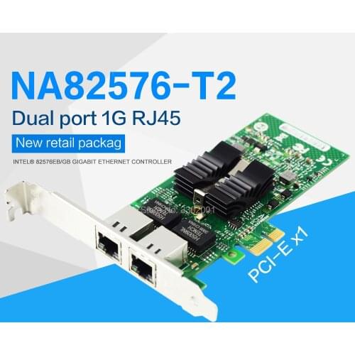 FANMI 82576 EB/GB Dual-port PCI-E X1 Gigabit Ethernet Network Card 10/100/1000Mbps LAN Adapter Controller Wired E1G42ET