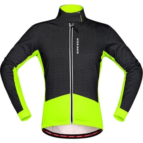 Fluorescent Green Thermal Windproof Jacket Cycling Jacket Men Women ciclismo chaqueta impermeable MTB Winter Cycling Jackets