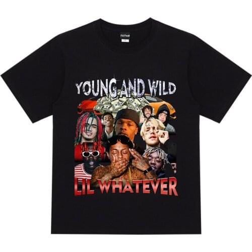 National Tide Men and Women Rappers Retro Hip Hop Couple Loose Bf Wind Short-sleeved Men and Women T-shirt Street T Shirts Men