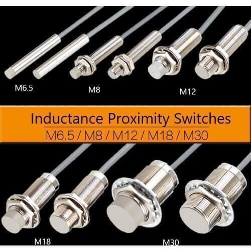 M6.5 Inductive Sensor Switch with Thread without Thread NPN PNP 3Wires Proximity Switches NO NC 1mm 2mm 3mm 4mm 6mm