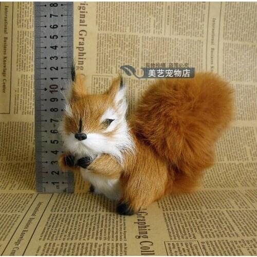 Simulation small squirrel 15x8x12cm toy model polyethylene&furs squirrel model home decoration props ,model gift d101