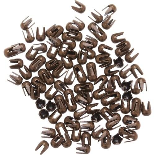 100 Pcs/Pack 2mm Mini Buckle Round Bead Claw Hammer Super Small Metal Buckles DIY Doll Clothes Buckle Doll Accessories