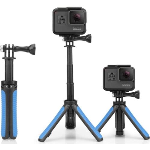 Mini Handheld Extendable Telescopic Selfie Stick Tripod Monopod for GoPro Hero 9 Camera Phone Multi-Functional Grip Accessories