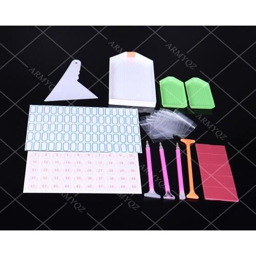 30pcs/Set DIY Diamond Painting Accessories 5D Diamond Painting Cross Stitch Embroidery Pen Tools Set Mosaic Glue Pen Kit Tray