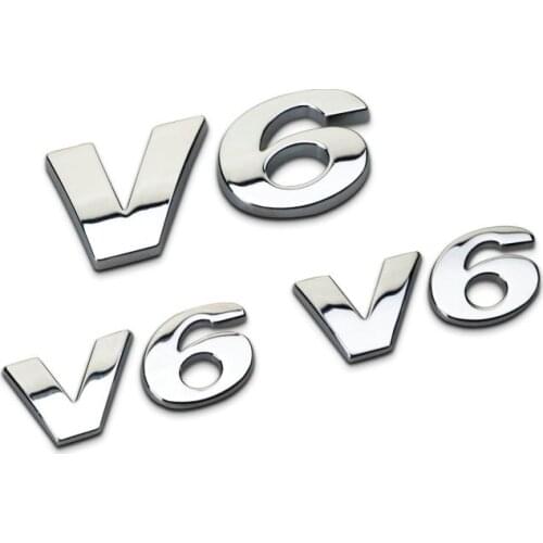 For Passat CC Touaregg V6 logo Boot V6 logo Body stickers Displacement standard Letter mark