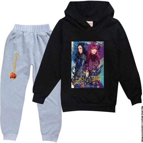 Descendant 3 new boys girls suit sportswear 2-piece hoodie + pants jogging fitness sportswear pullover track suit sweater set