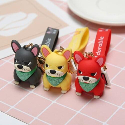 New fashion metal cartoon cute dog fighting keychain creative small gift mobile phone backpack car pendant fun keychain