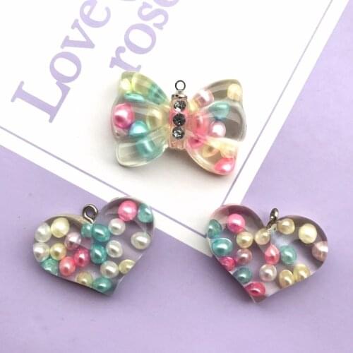 ZALEBABAmix10pcs Flat back resin Love the tie charms very cute keychain pendant necklace pendant for DIY decoration