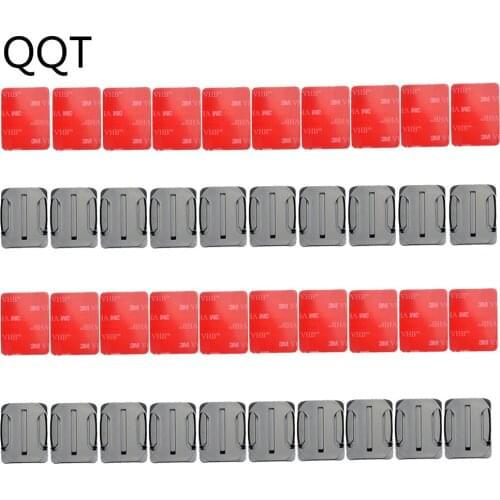 QQT 40 pcs / set 20 pcs Curved Surface Mount Base + 20 pcs 3 M Adhesive For Gopro Hero 9 8 7 6 5 4 3 + for Xiaomi Yi for SJ4000