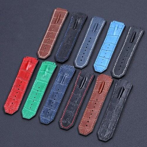 Brand Blue Brown Green Black 29*19mm with Silicone watchband watch band for Hublot strap for king power series