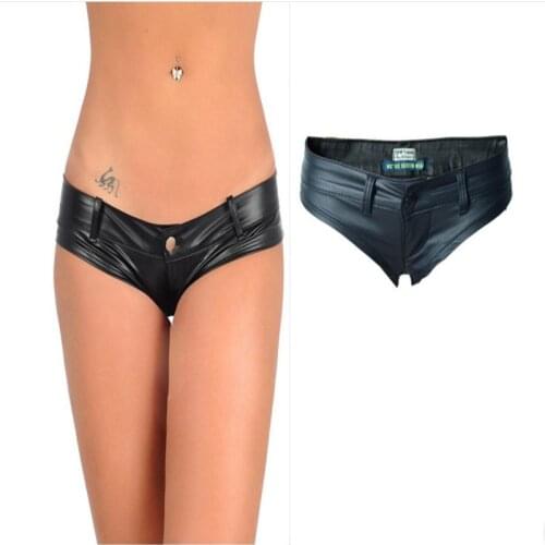 Sexy Faux PU Leather Mini Shorts Women Club Party Twerk Booty Dance Shorts Female Bottoms Hotpants