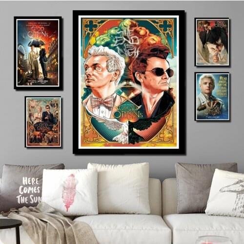Perfect JL Hot Good Omens Neil Gaiman TV Series Show 2019 Movie oil Painting Poster Prints Home Decor wall stickers