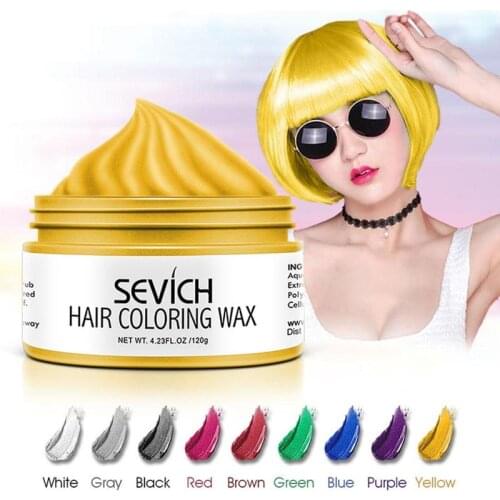 Sevich Hair Color Wax 9 Colors Hair Dye Permanent Hair Style Dye Mud One-Time Strong Hold Disposable Pastel Dynamic Hair Styling