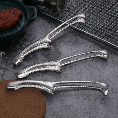 Barbecue Clip Multifunctional Heat-resistant Stainless Steel Labor-saving Anti-slip Handle Grill Cooking Tong for Kitchen Home