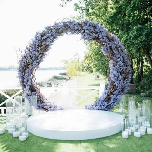 Iron Circle Wedding Birthday Arch Decoration Background Wrought Props Single Arch Flower Outdoor Lawn Mesh Screen Road Guide