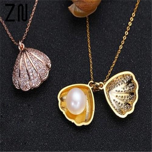 ZN Fashion 2021 Necklaces Pendants For Women Freshwater Pearl Shell Pendant Choker Necklace Women Statement Pendant Gift