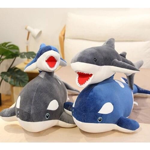 1PC Nice Creative Whale Plush Toys Popular Sleeping Pillow Travel Companion Toy Cute Stuffed Animal Fish Pillow Toys