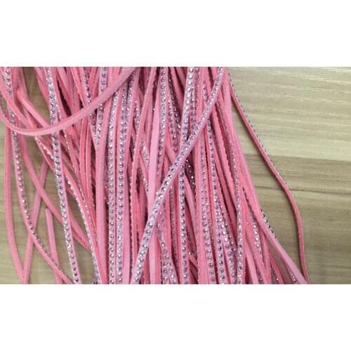 100m 3mm Pink Studded Faux Suede Leather Cord Silver Studs Faux Leather String Jewelry Findings|Microfiber Craft Supplies