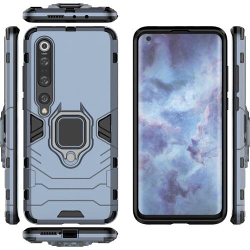 2 in 1Magnetic Finger RingShockproof Armor Case for Xiaomi 10 Pro Silicone Back Phone Cover Case