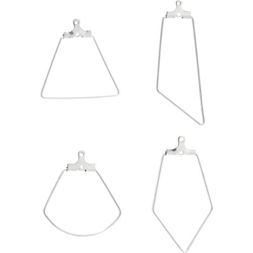 20pcs Stainless Steel Earrings Loops DIY Accessories Geometric Shaped Jewelry Making Handmade Findings