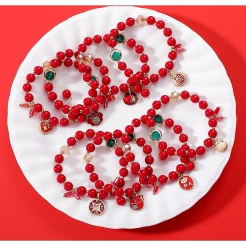 2021 Zodiac Year Red Beaded Bracelet Simple Niche Ox Year Zodiac Hand Jewelry Wedding Spring Festival New Year Gift