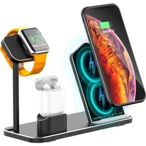 Besegad 3 in 1 Wireless Charging Dock Holder Station Charger Stand for Apple Watch iWatch AirPods iPhone X XS Max Accessories