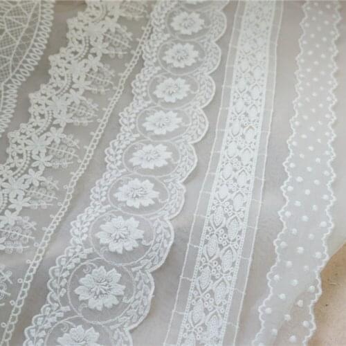 4 Yards/Lot Cotton Lace Trim Mesh Lace Ribbon Trim Fabric Gift Packing Patchwork Craft DIY Sewing Handmade Materials