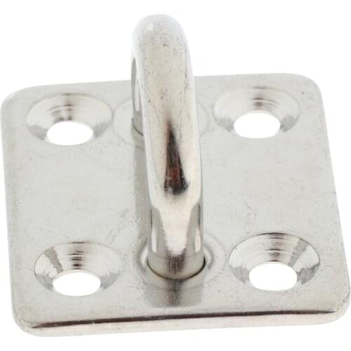 5mm 304 Stainless Steel Pad Eye Plates,Marine Hardware Staple Hook Loop for Swings Hammocks Boat Rigging