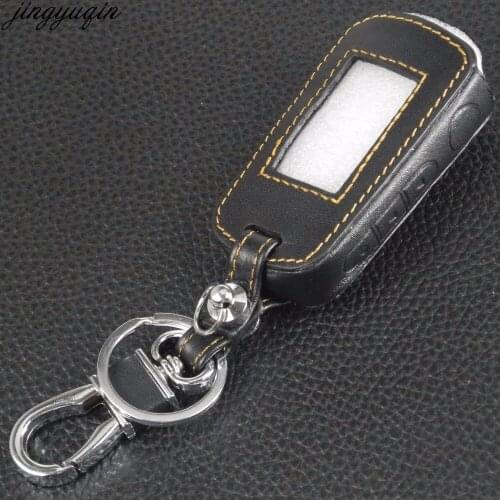 Jingyuqin A92 Remote 3 Buttons Leather Case Cover For Starline A92/A94/V62/A62/A64 LCD Remote Two Way Car Alarm System